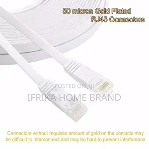 Ethernet Cat6 Lan Cable Flat 10m for Communication