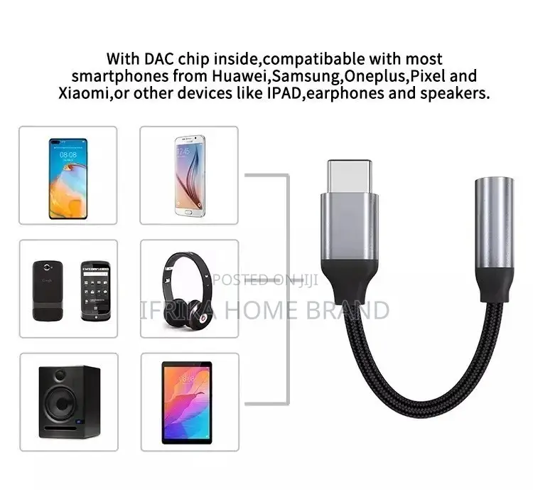 USB-C Type C to 3.5mm Headphone Audio Jack Pin