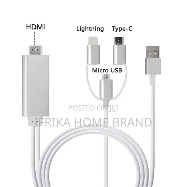 3-In-1 Lighting/Type-C/Micro USB to HDMI Cable