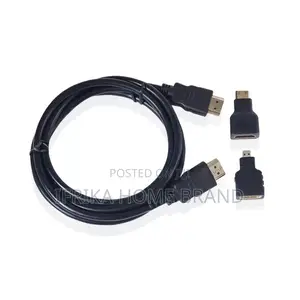 3 in 1 HDTV HDMI Cable 1.5m - Black (New)