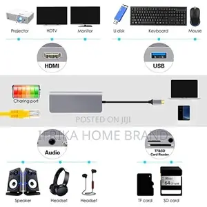 8 In1 Docking Station TYPE-C to HDMI/RJ45/Audio Interface3.0