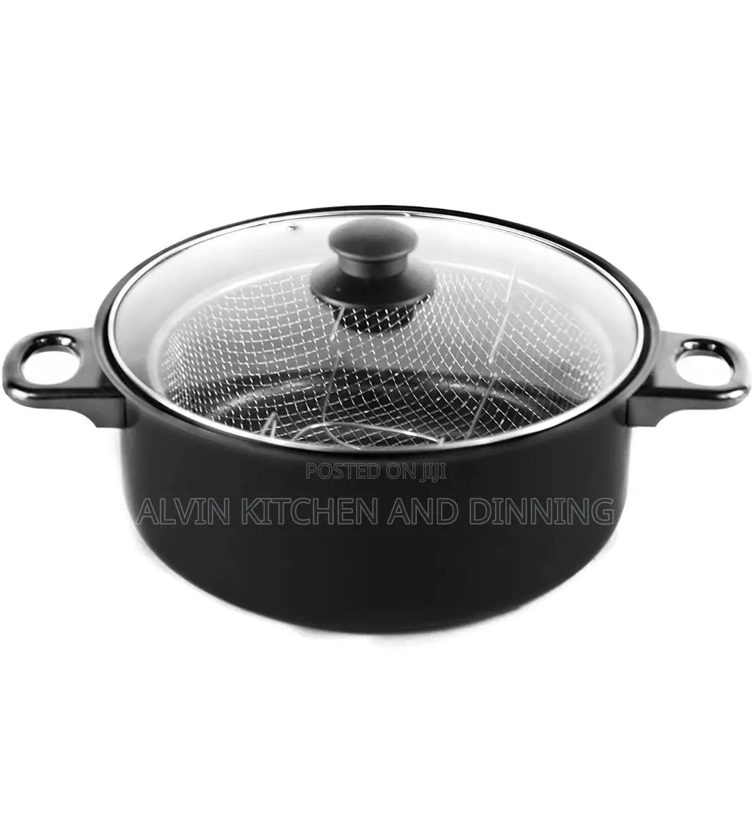 Non-stick Deep Fryer With Frying Basket And Glass Cover