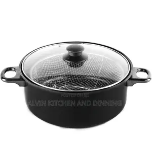 Non-stick Deep Fryer With Frying Basket And Glass Cover