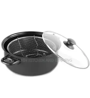 Non-stick Deep Fryer With Frying Basket And Glass Cover