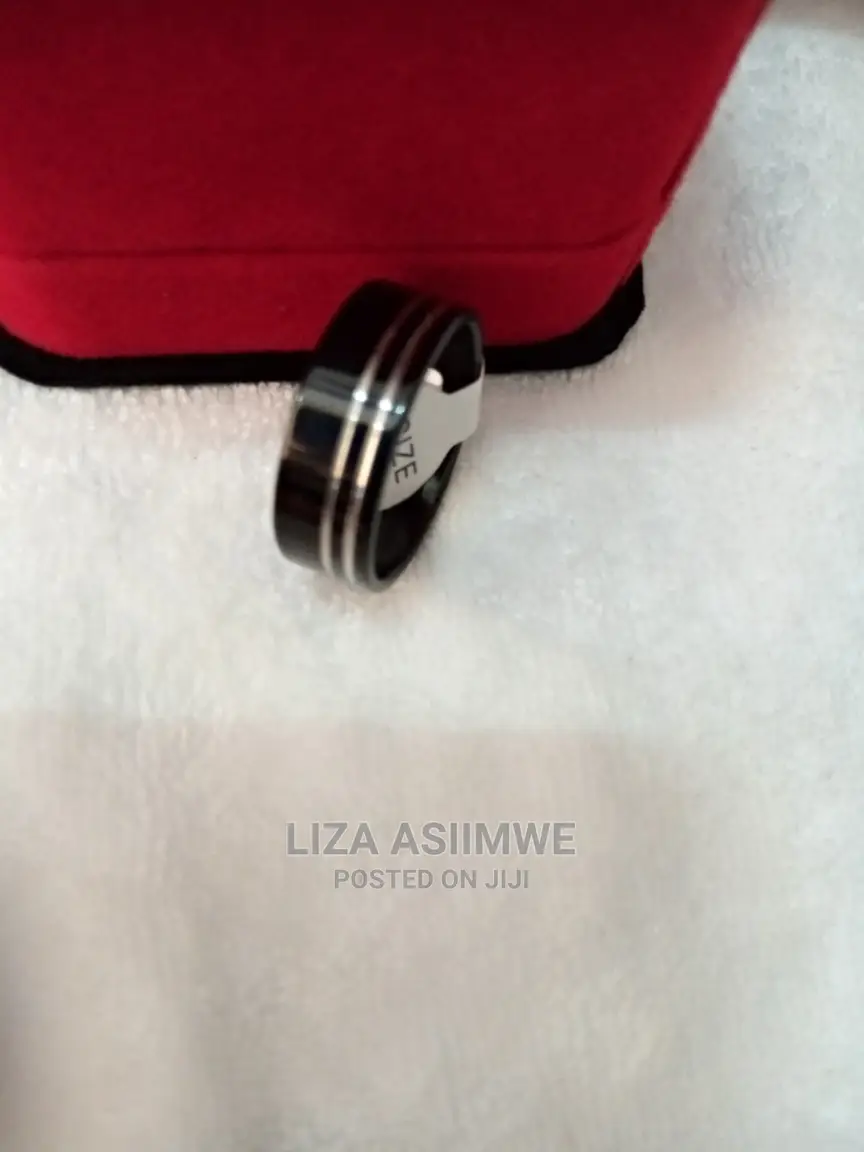 Black and Silver Stainless Steel Rings