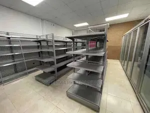 Supermarket Shelves in All Colours Black White and Grey