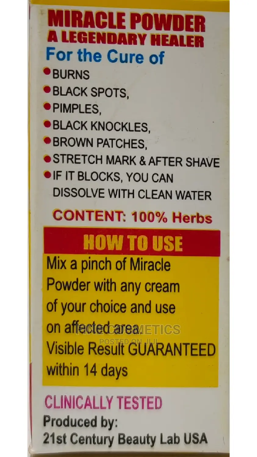 Miracle Powder,A Discovery Legendary Healer KEJUTHO M Powder