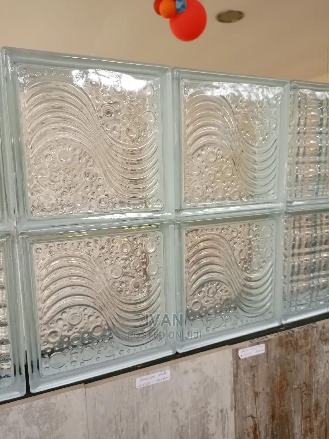 Sea Wave Glass Blocks Blue