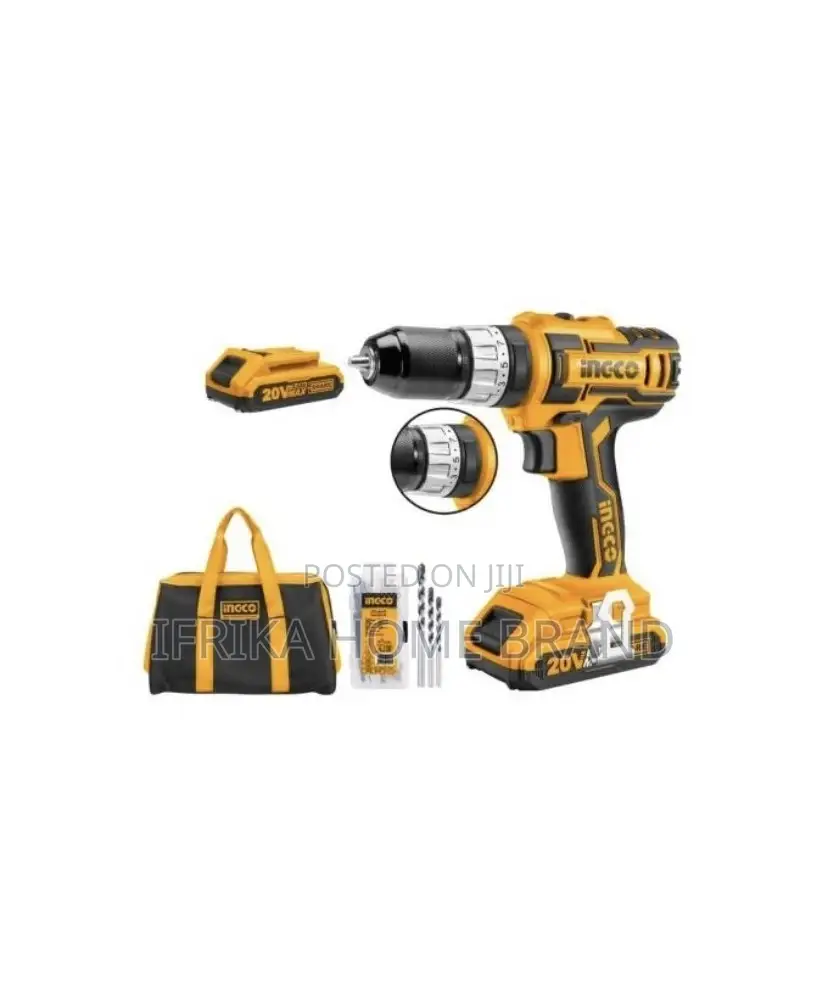 Ingco Lithium-Ion Impact Drill Yellow/Black Cordless