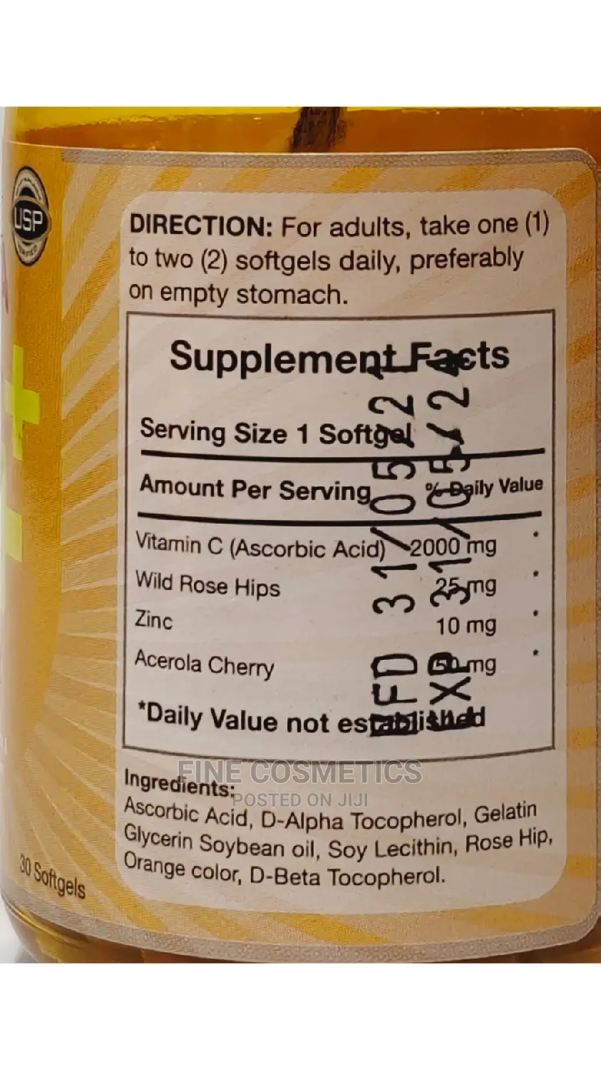 ACORBIC Extra Vitamin C Plus+ 30gel Tabs for Health Skin