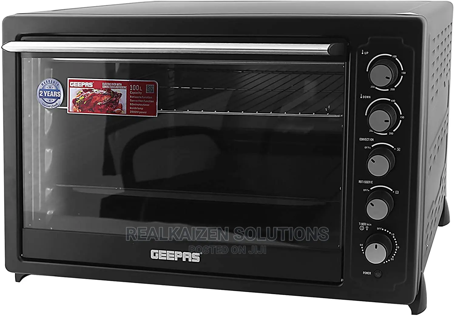Geepas 100L Electric Oven With Convection Rotisserie 2800W