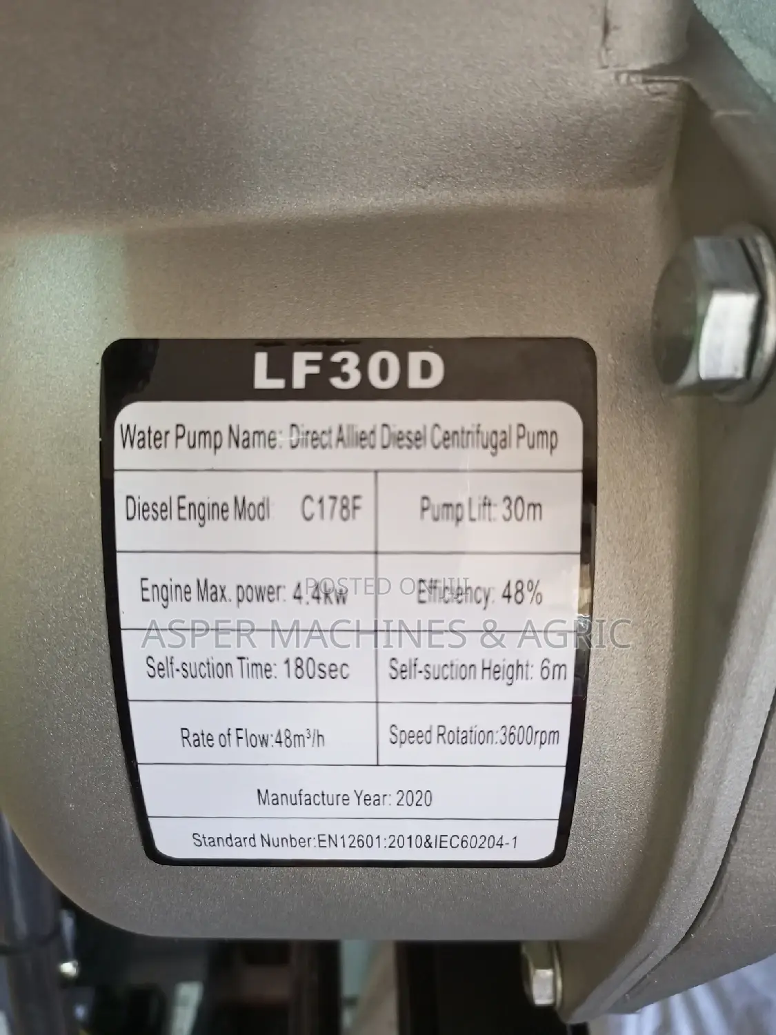 Lf30d Linfan USA DIESEL Water Pump