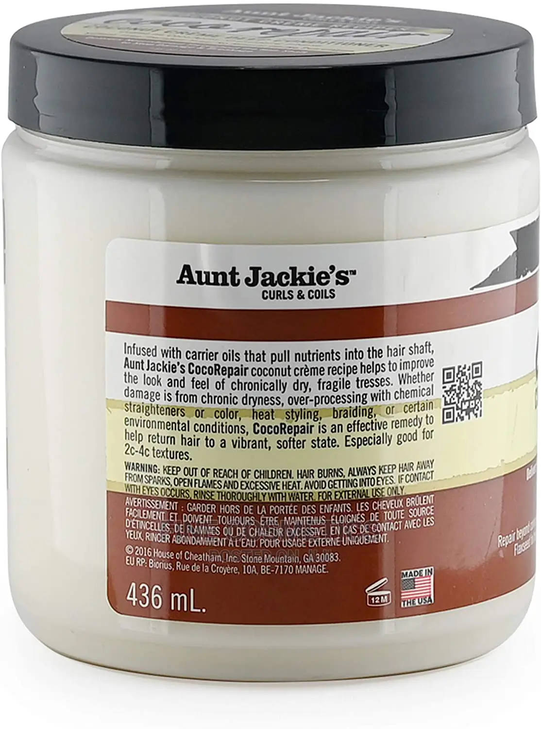 Aunt Jackie's Coco Repair Coconut Cream Deep Conditioner