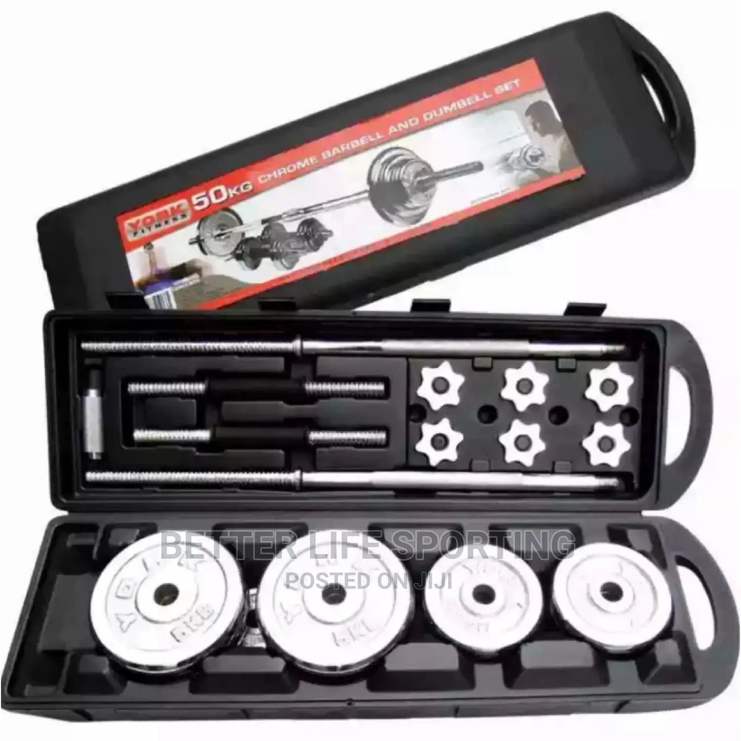 50 Kg Dumbbells And Bar Set