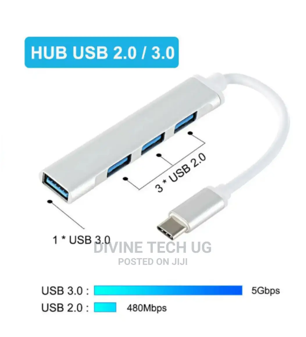 Type-C to USB 3.0 USB HUB Adapter Cable 4 Ports Device