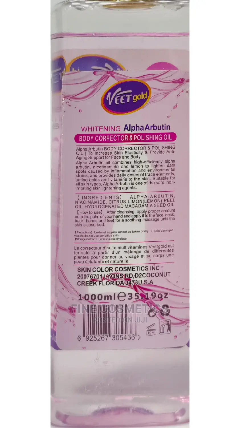 VEET GOLD Active Whitening ALPHA ARBUTIN Body Oil 1000ml