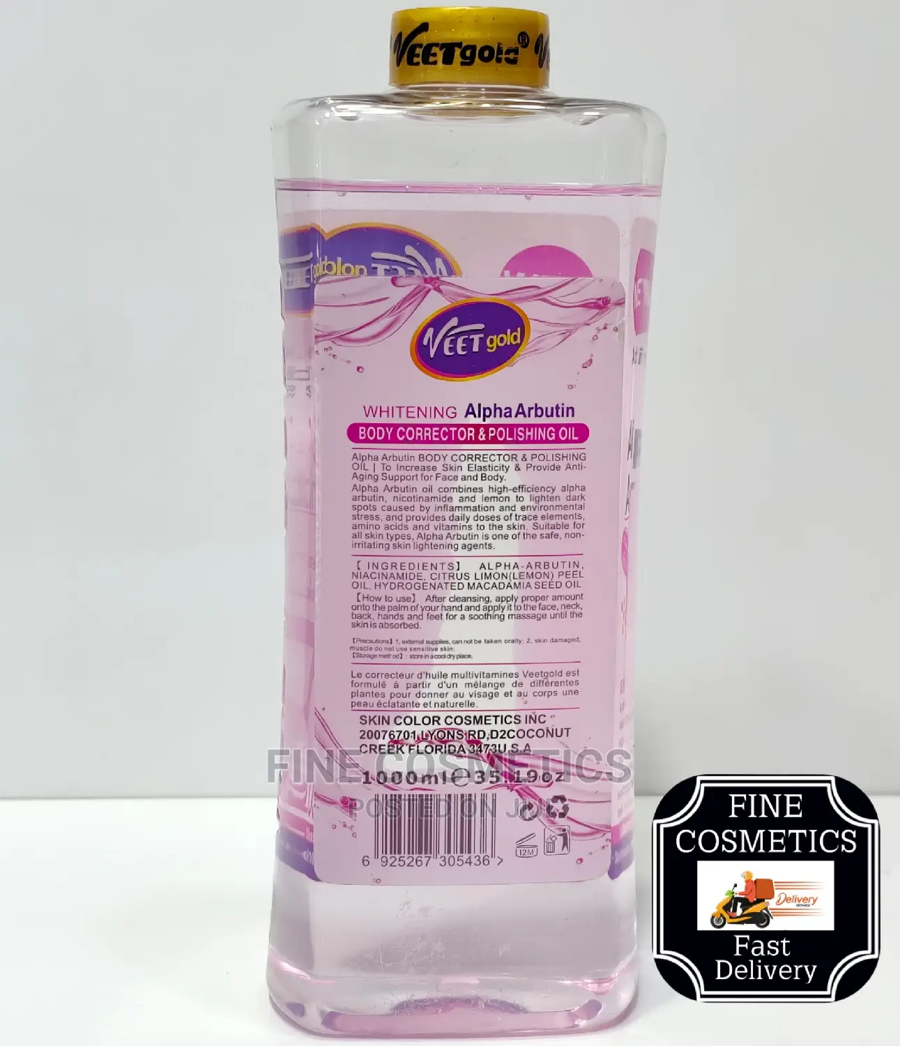 VEET GOLD Active Whitening ALPHA ARBUTIN Body Oil 1000ml