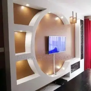 Gypsum Circle Tv Unit Design.