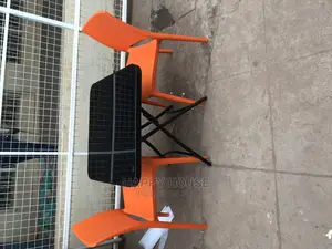 Foldable Table and Two Strong Plastic Chairs