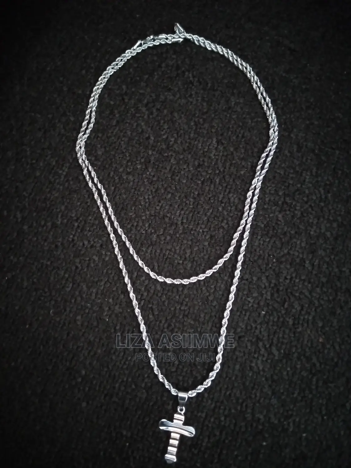 Silver Rope Necklaces Available With a Cross Pendant