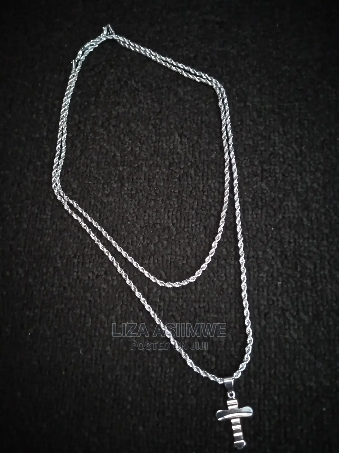 Men's Silver Double Chain/Necklaces Available With a Cross