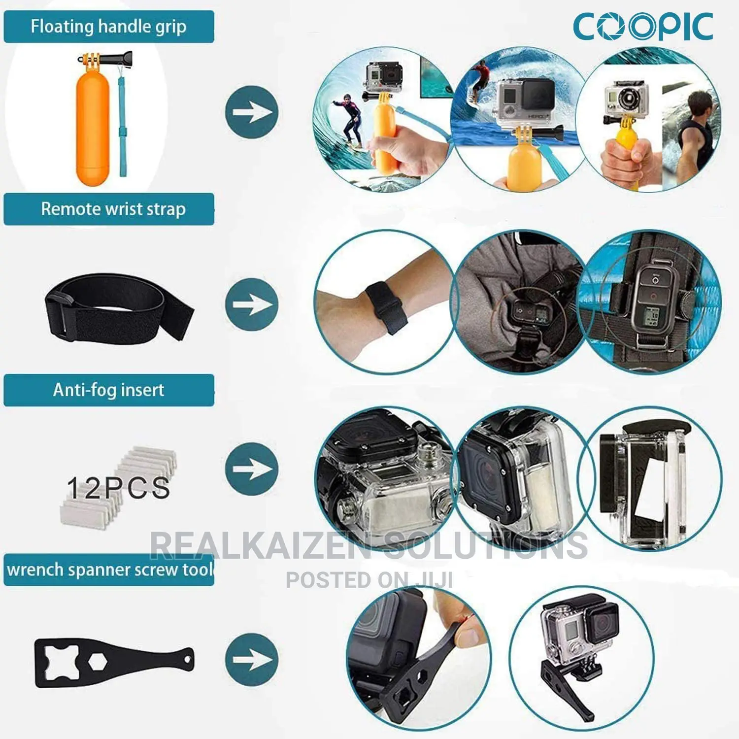 COOPIC 58-In-1 Gopro Action Camera Accessories Kit