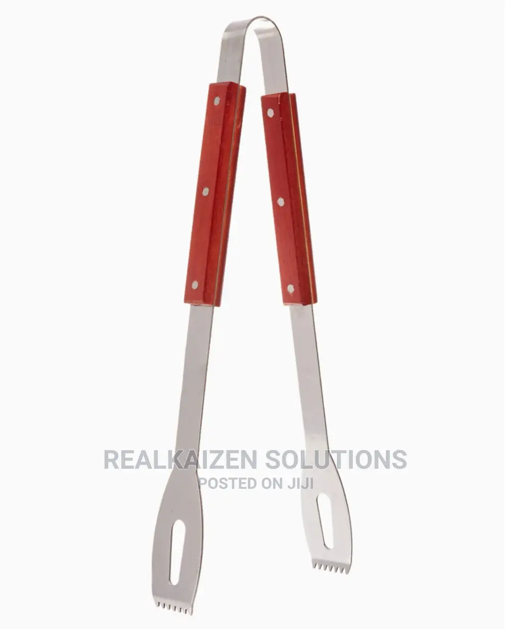 BUSHBABY 47cm BBQ Tong Stainless Steel With Rose Wood Handle