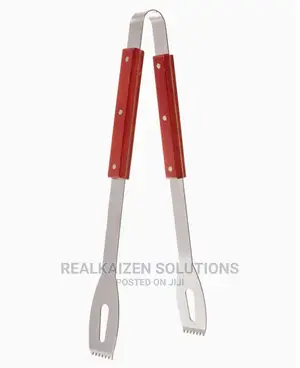 BUSHBABY 47cm BBQ Tong Stainless Steel With Rose Wood Handle