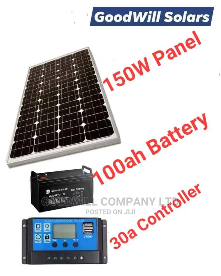 150w Solar System Half Kit (Panel, Battery Controller).