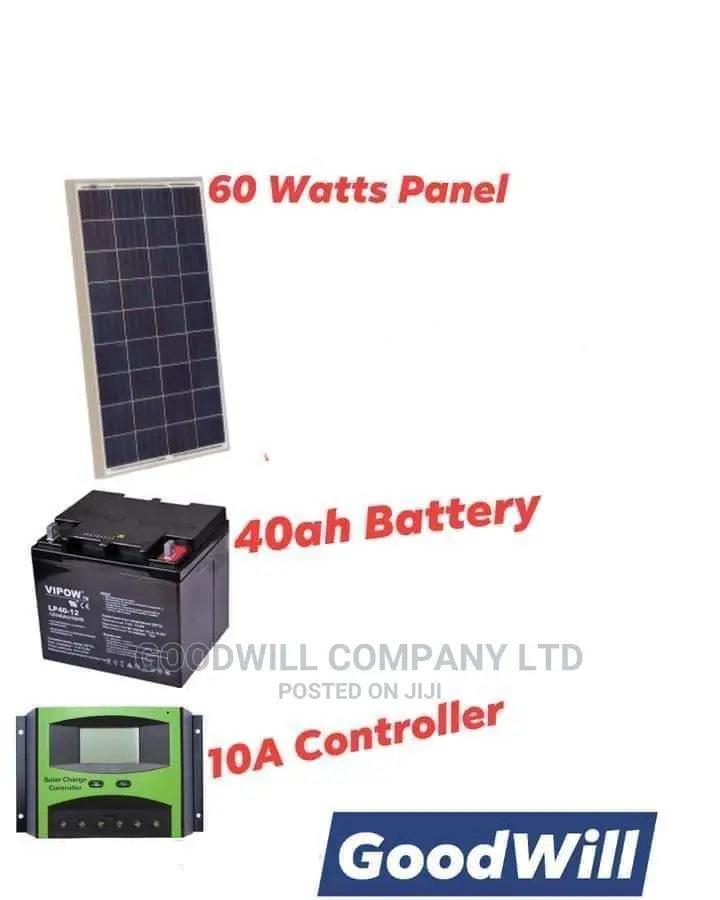 60W Solar System Half Kit (Panel, Battery Controller).