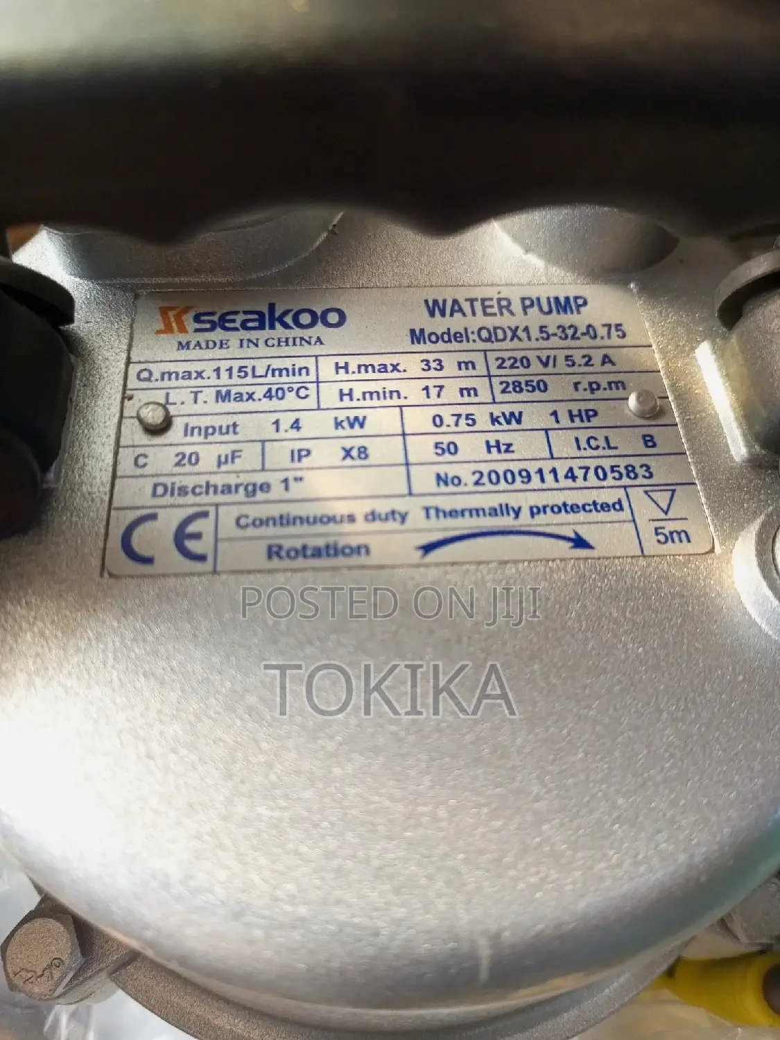 Seakoo Water Pump 32 Meters ( 96 Feet)