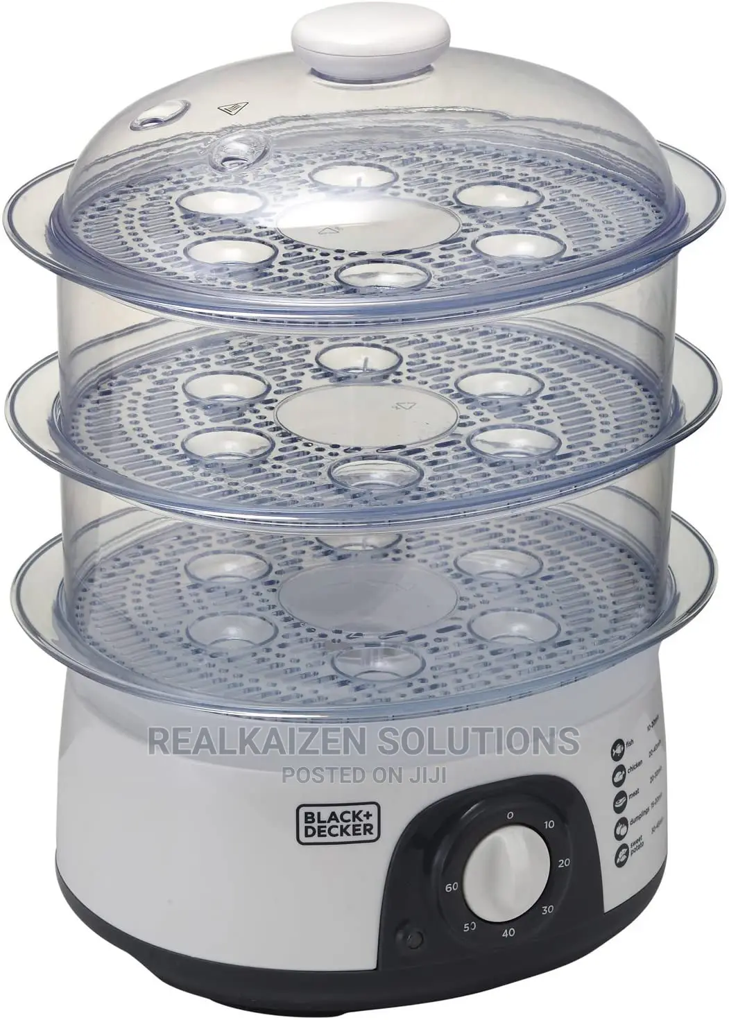 BLACK+DECKER 3-Tiers 10 Liter Timer Food Steamer 775W