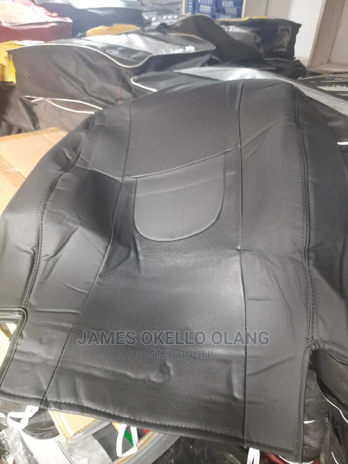 Black Leather Seat Cover
