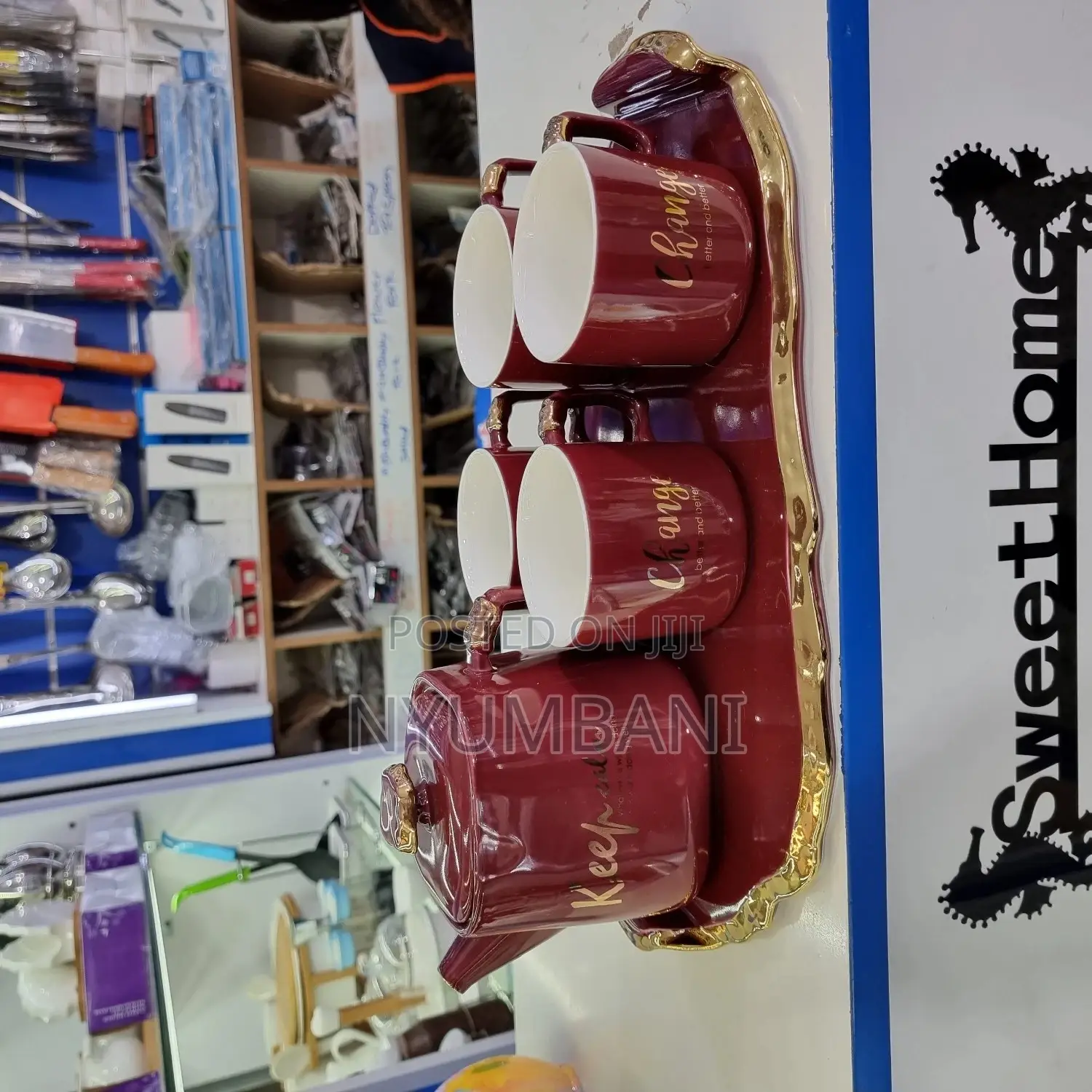 Maroon Tea Set