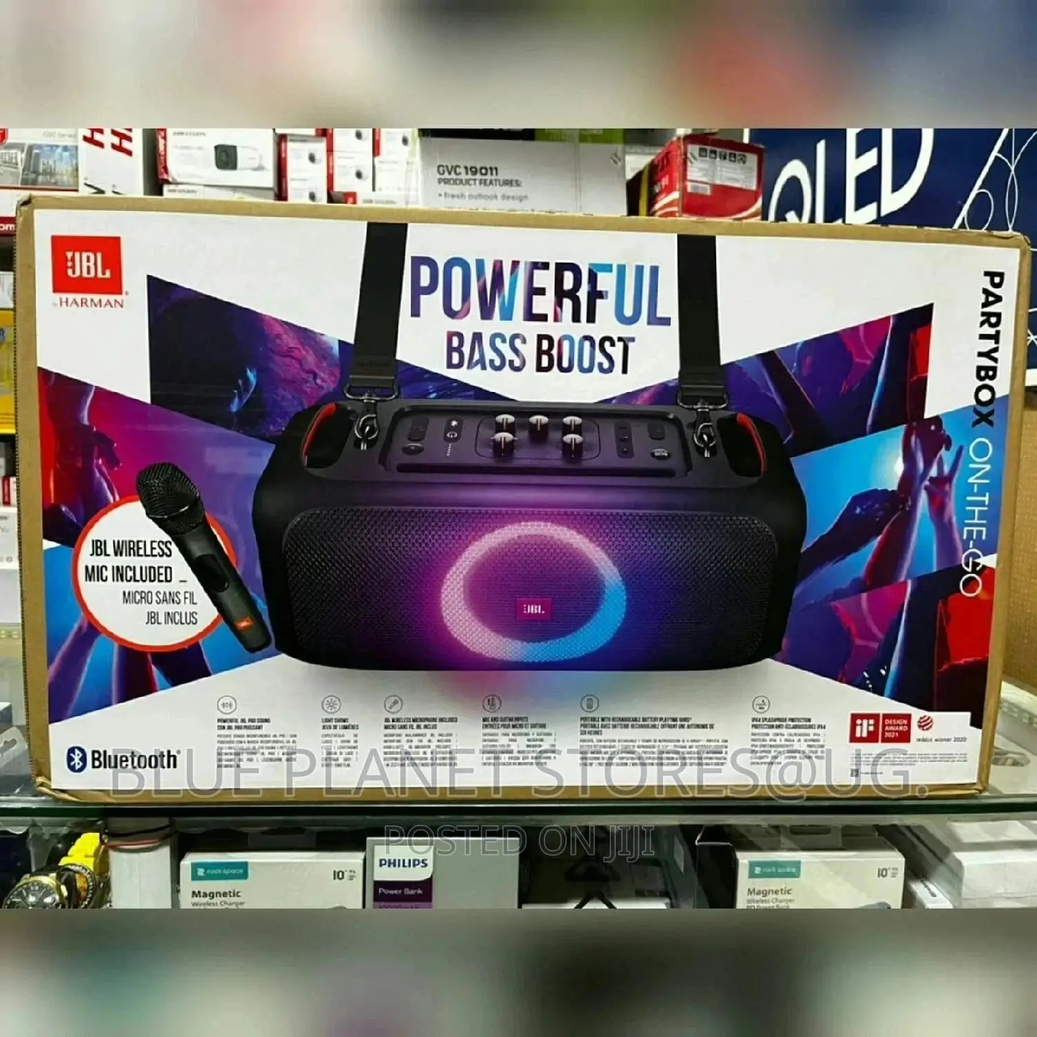 JBL (100w Partybox On-The-Go) Powerful Bass Boost Speaker