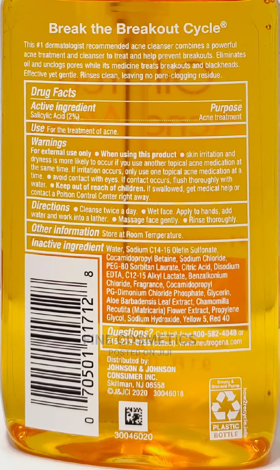 Neutrogena Oil Free Acne Facial Wash for Acne Prone Skin