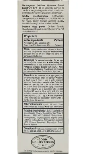 Neutrogena Oil Free Moisture Broad Spectrum SPF 15 Sun Block
