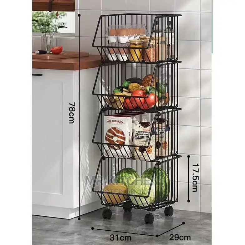 4 Layers Kitchen Trolley