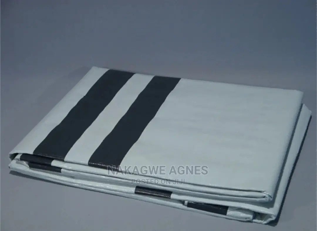Tarpaulins White Black Stripe (4x6 Metres)