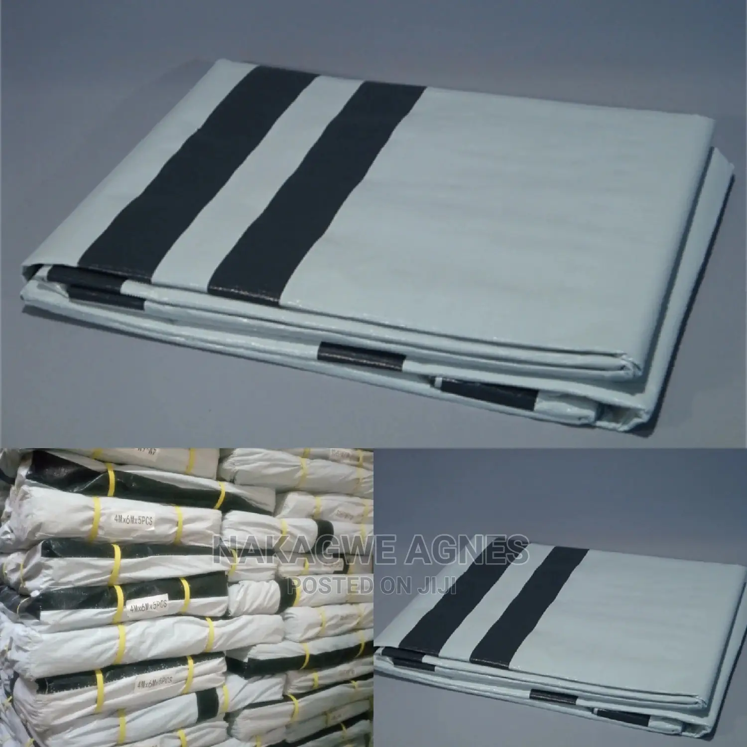 Tarpaulins White Black Stripe (4x6 Metres)