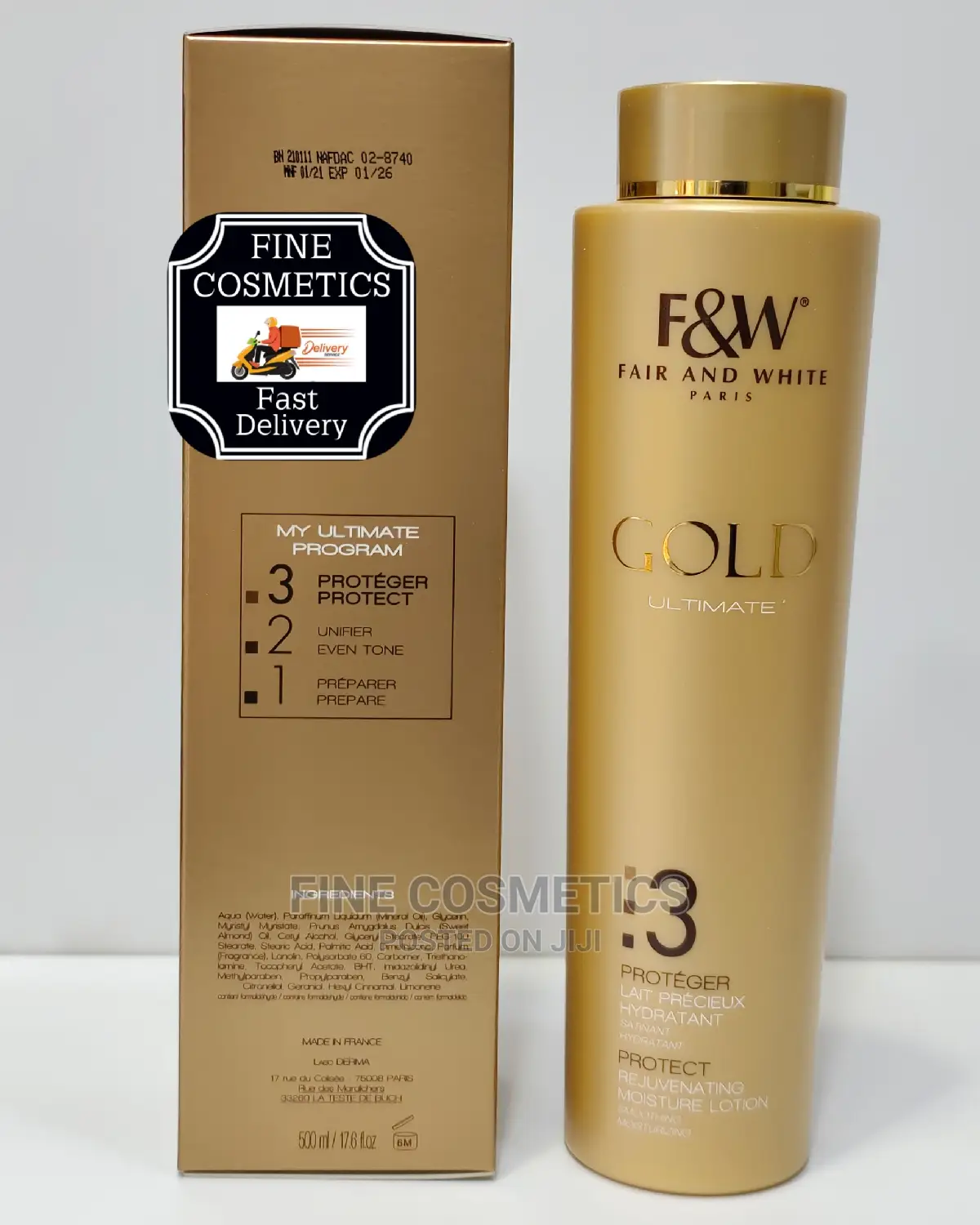 Fair And White Gold 3: Rejuvenating Moisture Lotion, 500ml