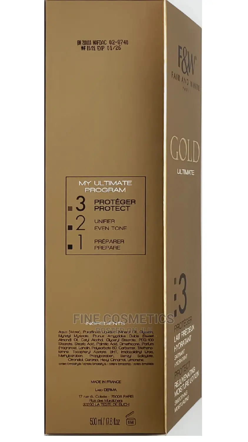 Fair And White Gold 3: Rejuvenating Moisture Lotion, 500ml