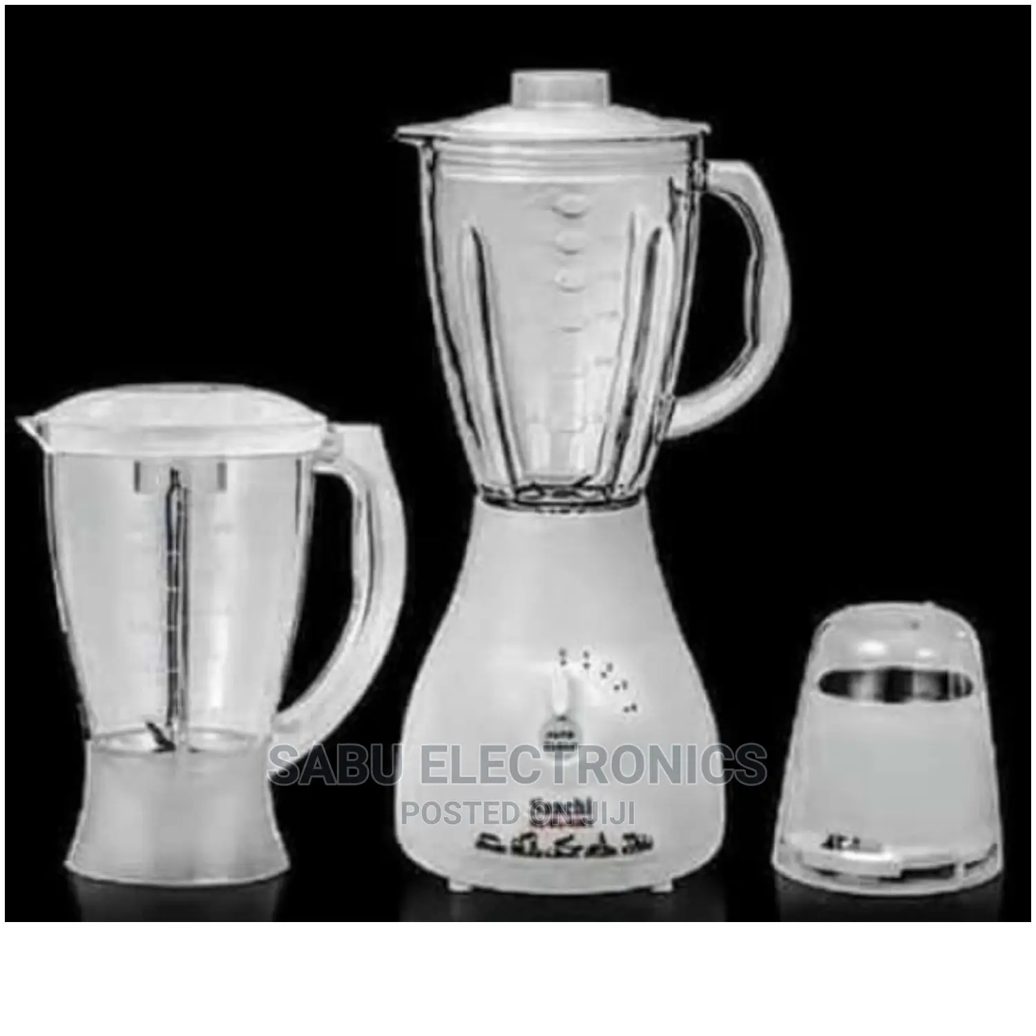 3 in 1 Saachi Blender With Plastic+Glass Jar-Random Color