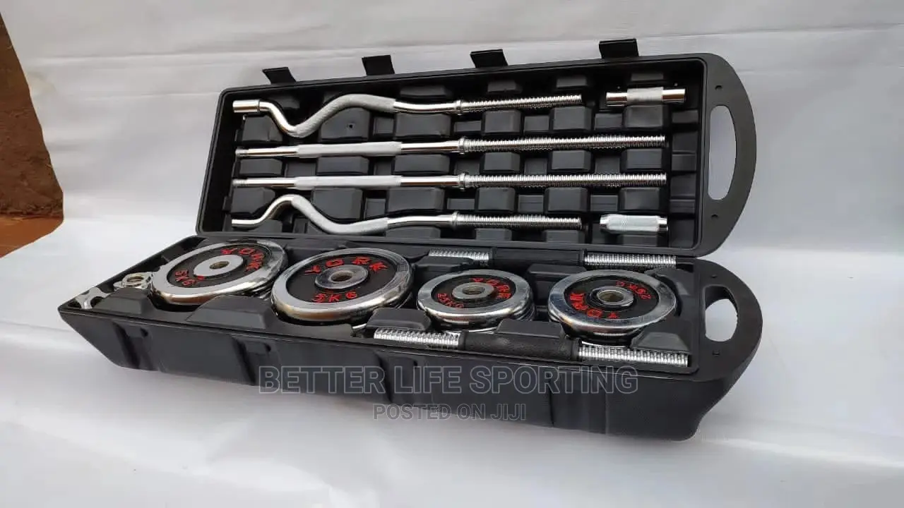 55 Kg York Dumbbells, Z-Bar, Straight Bar Set