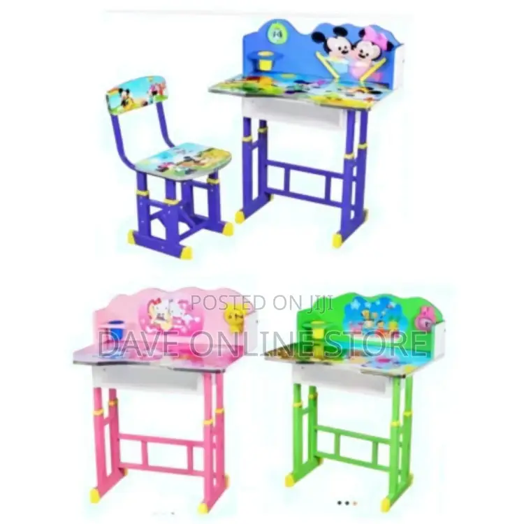 Wood and Metal Kids Study Table and Chair