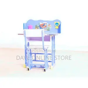 Wood and Metal Kids Study Table and Chair