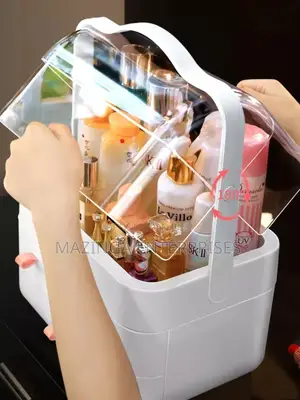 3tier Large Capacity Makeup Organizer With Dustproof Lid