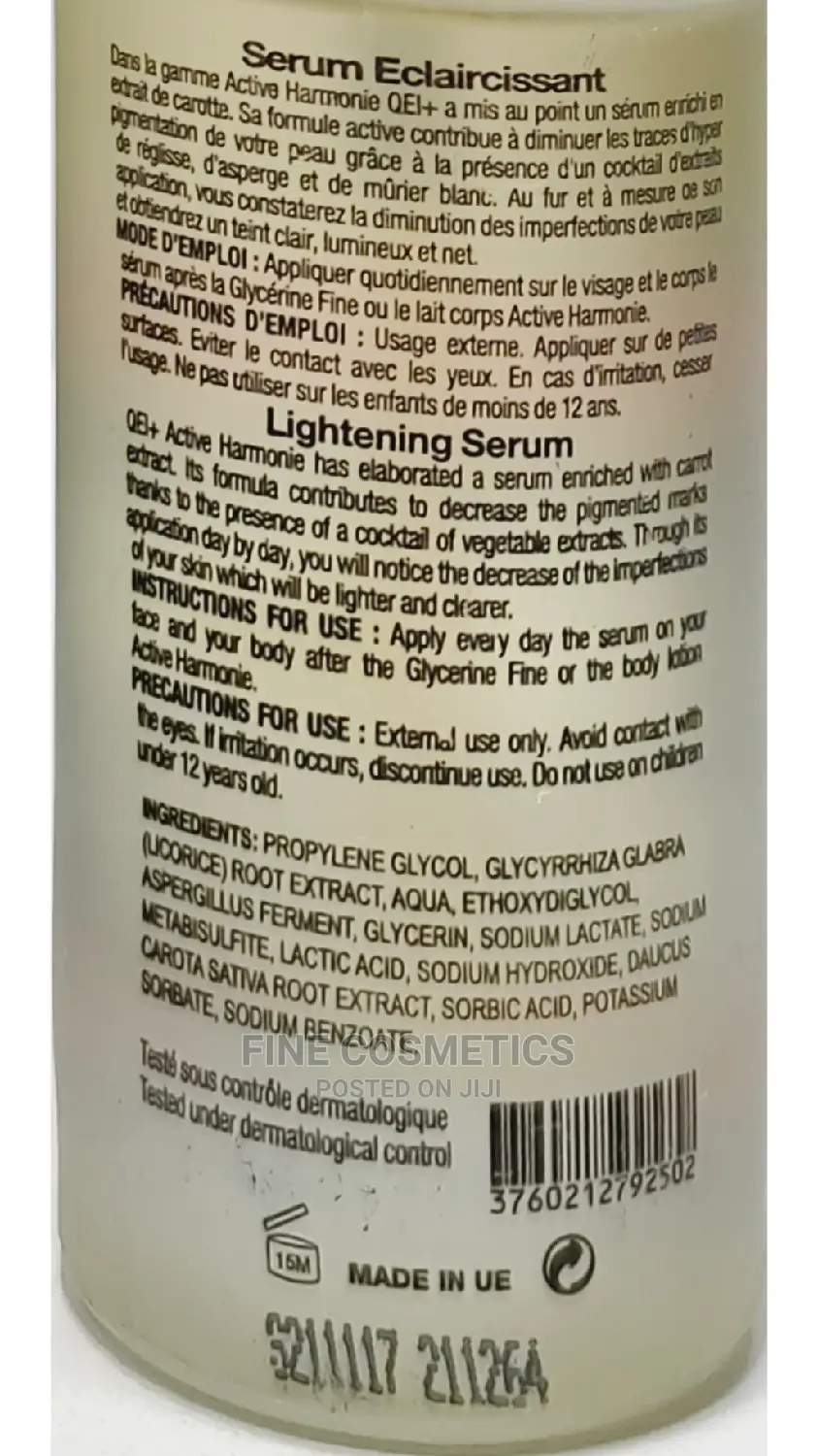 ORIGINAL QEI+ Paris Active Harmonie Reparateur Carrot Serum