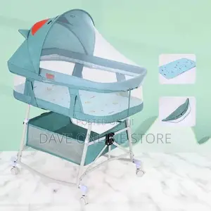 Multifunctional Baby Cradle Bed With 4 Wheels, ,