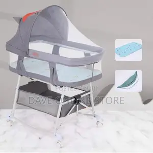 Multifunctional Baby Cradle Bed With 4 Wheels, ,